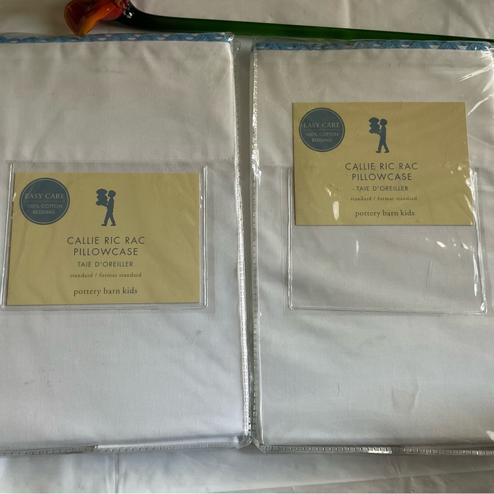 Pottery Barn Kids Vintage White Callie Ric Rac Pillow Case(2)- New In Package